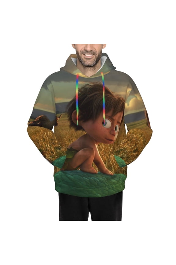 The Good Dinosaur Men's Hoodie Novelty Pattern Adult Hooded Sweatshirts Casual Unisex Pullover for Women Youth