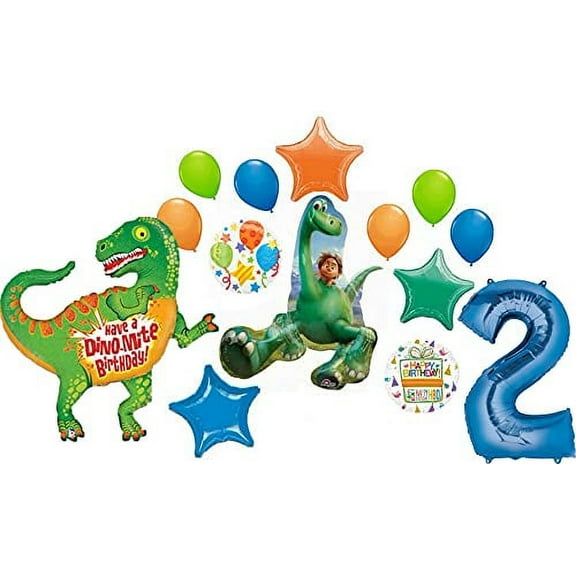 The Good Dinosaur Party Supplies 2nd Birthday Spot and Arlo Balloon Bouquet Decorations