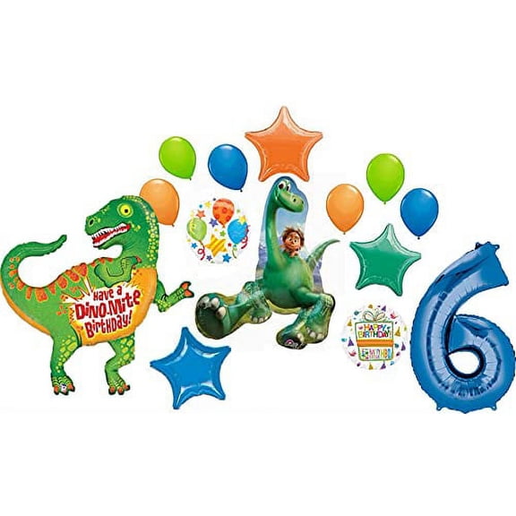 The Good Dinosaur Party Supplies 6th Birthday Spot and Arlo Balloon Bouquet Decorations