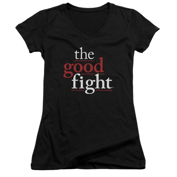 The Good Fight Logo Junior Women's V-Neck T-Shirt Black