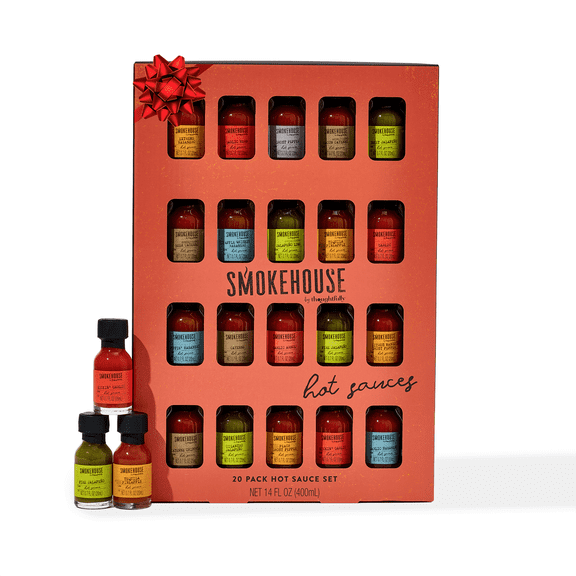 Smokehouse by Thoughtfully Hot Sauce Gift Set, Delicious and Unique Flavors Variety Pack for Father's Day Gifts, 20 Count