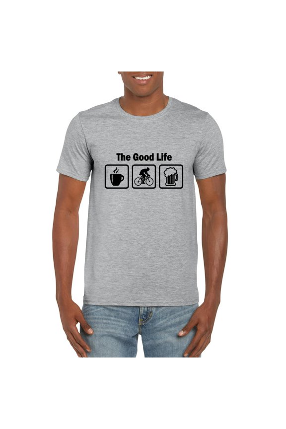 The Good Life Funny Positive Happy Living Well Enjoying T-Shirt, for men & women, up to size 5XL