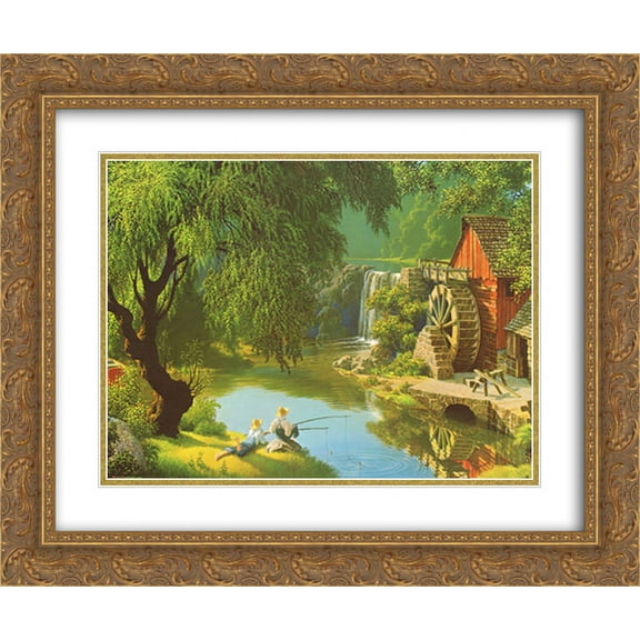 The Good Old Days 2x Matted 24x20 Gold Ornate Framed Art Print by Paul Detlefsen