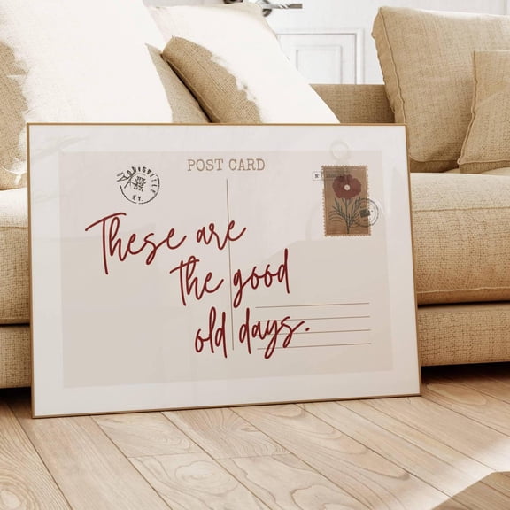 The Good Old Days Vintage Postcard Poster Trendy Wall Art Horizontal Print Retro Apartment Aesthetic Cute Girly Decor Decor For Living Room Bedroom