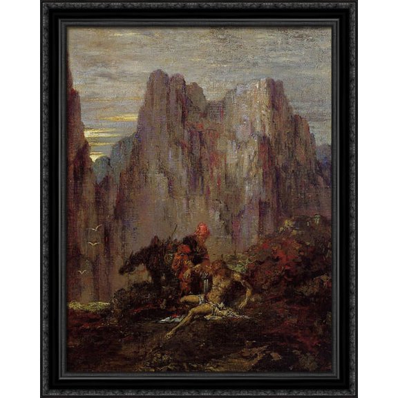 The Good Samaritan 28x36 Large Black Ornate Wood Framed Canvas Art by Gustave Moreau