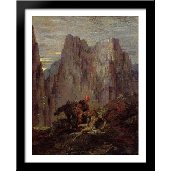 The Good Samaritan 28x36 Large Black Wood Framed Print Art by Gustave Moreau