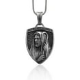 thumbnail image 1 of The Good Shepherd Jesus Christ Handmade Sterling Silver Men Charm Necklace, Shepherd Jesus Silver Men Jewelry, Good Shepherd Jesus Pendant, 1 of 5