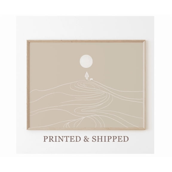 The Good Shepherd Minimalistic Sketch Print Lost Sheep UNFRAMED PAPER POSTER, Home Decor