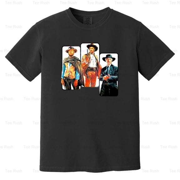 The Good The Bad The Ugly Leone Western Movie Eastwood Wallach Stevens, Comfort Color T-Shirt Unisex, up to 4XL