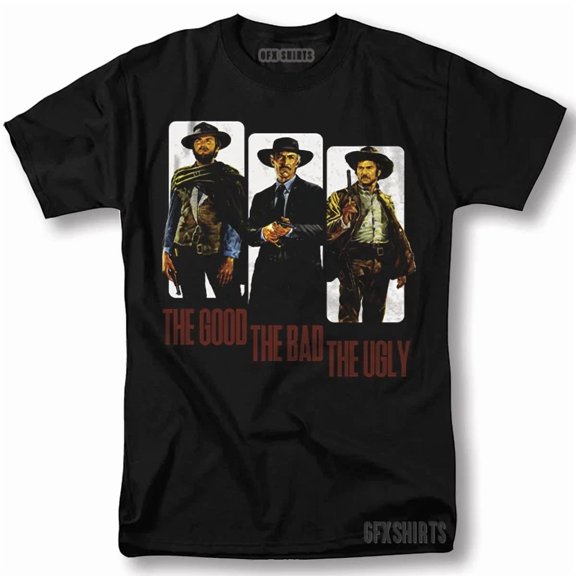 The Good The Bad The Ugly Shirt Classic Movie Vintage Graphic Design T-Shirt