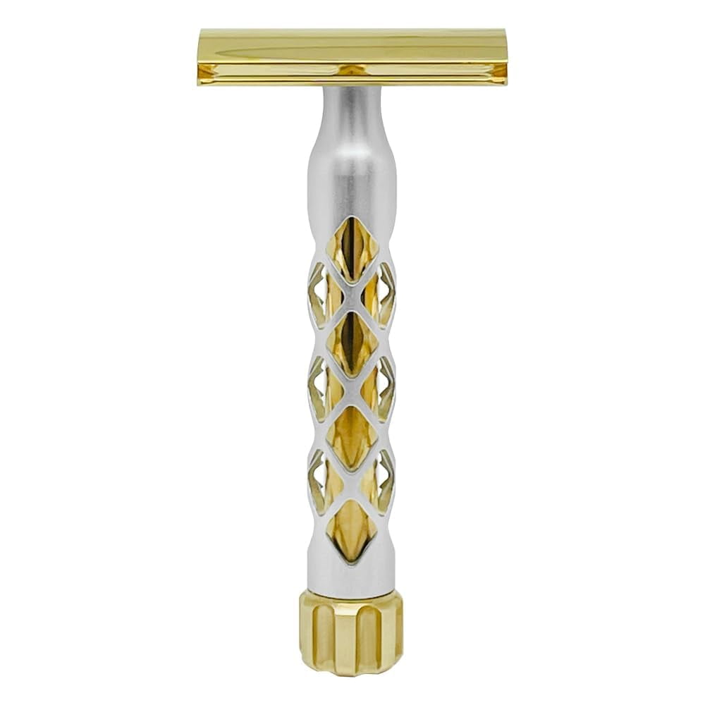 The Goodfellas' Smile, THE VALYNOR Double Edge Safety Razor - CNC Machined Brass and Aluminum - Delivers a close and comfortable Shave - Made by Hand in Italy