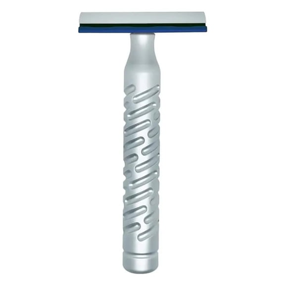 The Goodfellas' Smile, The Styletto Shadow Aluminum Double Edge Safety Razor, CNC Machined. Designed and Crafted in Italy (BLUE STYLETTO)