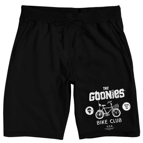 The Goonies Bike Club Men's Black Sleep Pajama Shorts-Large