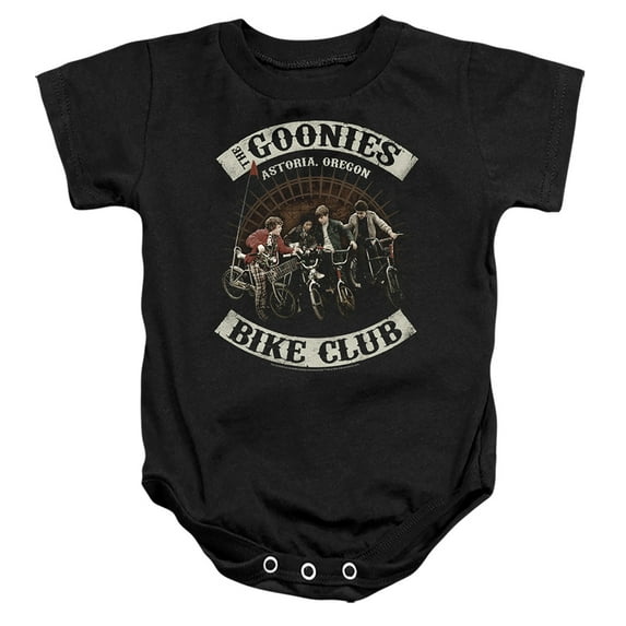 The Goonies Bike Club Unisex Infant Snap Suit for Baby (6 Months) Black