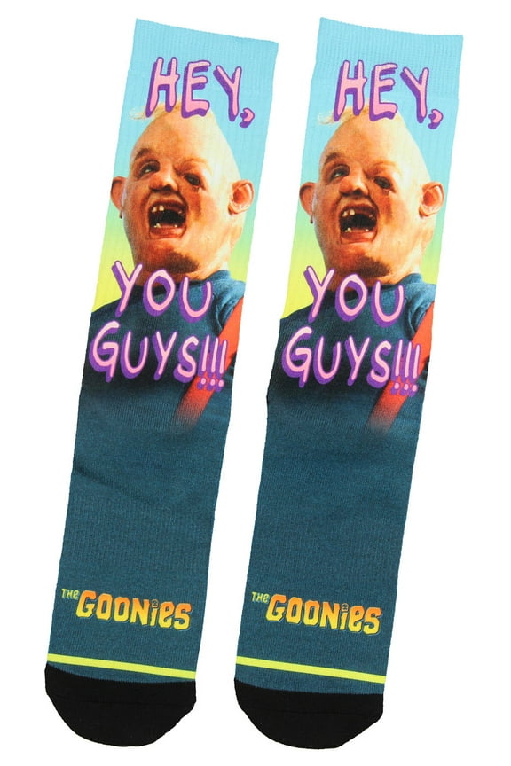The Goonies Hey You Guys!! Sloth Character Sublimated Adult Crew Socks