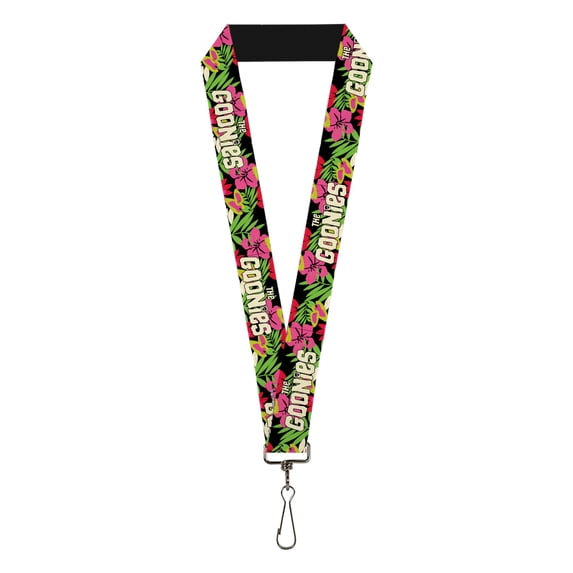 The Goonies Lanyard, The Goonies Title Logo Hawaiian Shirt Print Black Pinks, Elastic