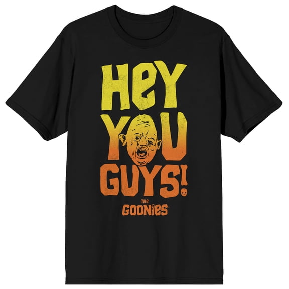 The Goonies Movie Hey You Guys Mens Black Graphic Tee-3XL