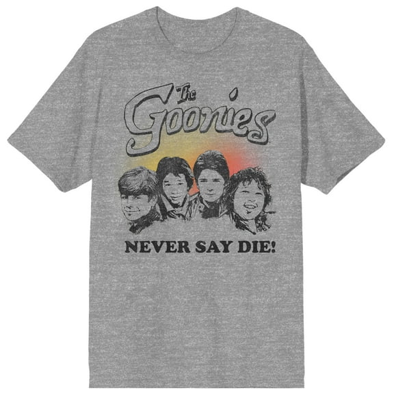 The Goonies Never Say Die Illustrated Men's Athletic Heather Crew Neck Tee - XXL