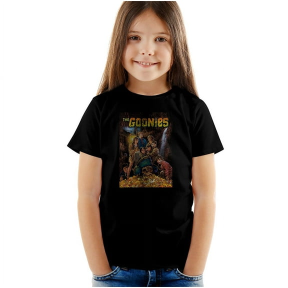 The Goonies Poster Kids T Shirt (3) for Youth Toddler Boys and Girls, Black