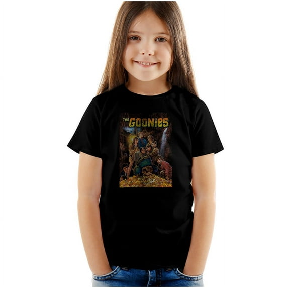 The Goonies Poster Kids T Shirt (4) for Youth Toddler Boys and Girls, Black