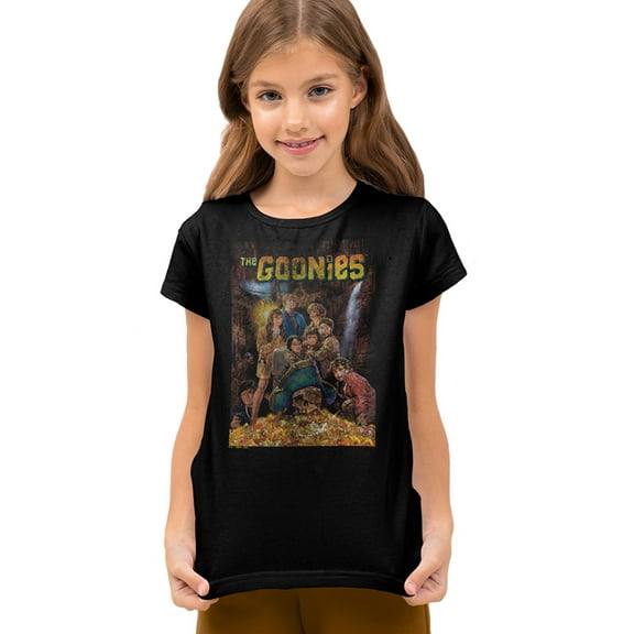 The Goonies Poster Kids T Shirt (Medium) for Youth Toddler Boys and Girls, Black