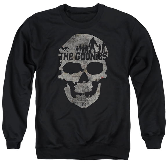 The Goonies Skull 1 Unisex Adult Crewneck Sweatshirt,Black, Small