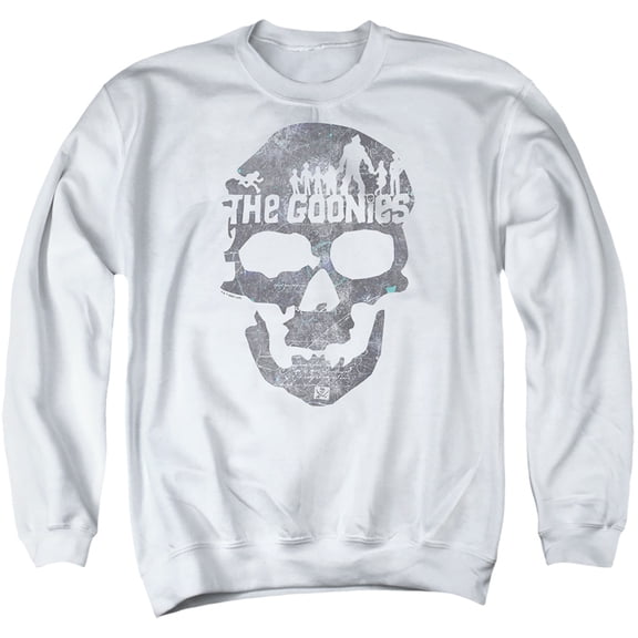 The Goonies Skull 2 Unisex Adult Crewneck Sweatshirt,White, 3X-Large