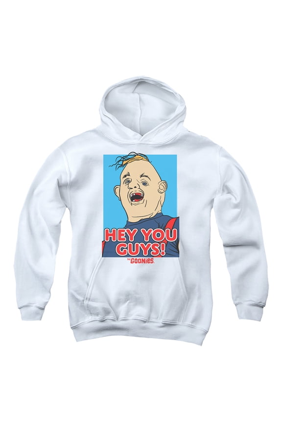 The Goonies Sloth Hey You Guys Kids Pull-Over Hoodie (Large) for Youth Boys and Girls, White