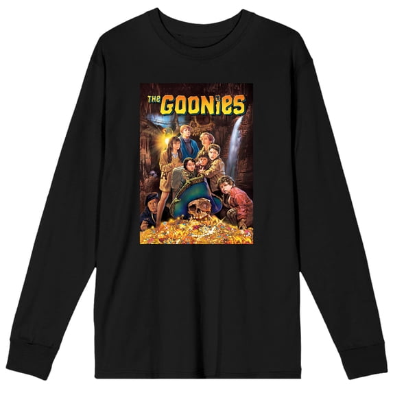 The Goonies Treasure Men's Black Long Sleeve Shirt-L