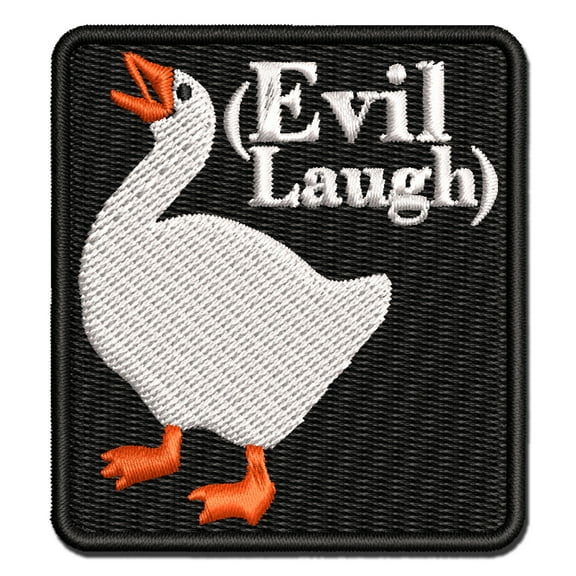 The Goose with an Evil Laugh Applique Multi-Color Embroidered Hook & Loop Patch - 2.0 Inch Mini