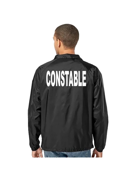 Constable Snap Front Coach Jacket, Black, Classic Print, 3X-Large