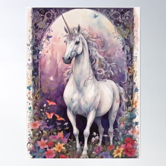 The Gothic Garden “Unicorn Ii” Poster Wall Art, Modern Wall Decor For Living Room Bedroom, 16x24 UNFRAMED