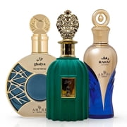 The Gourmand Bundle - Amiri Rahaf by Hamidi, Aura Art Lucy By Aura Fragrances & Ghalya Amiri Eau de Parfum Sprays 100ml 3.4 oz Hamidi