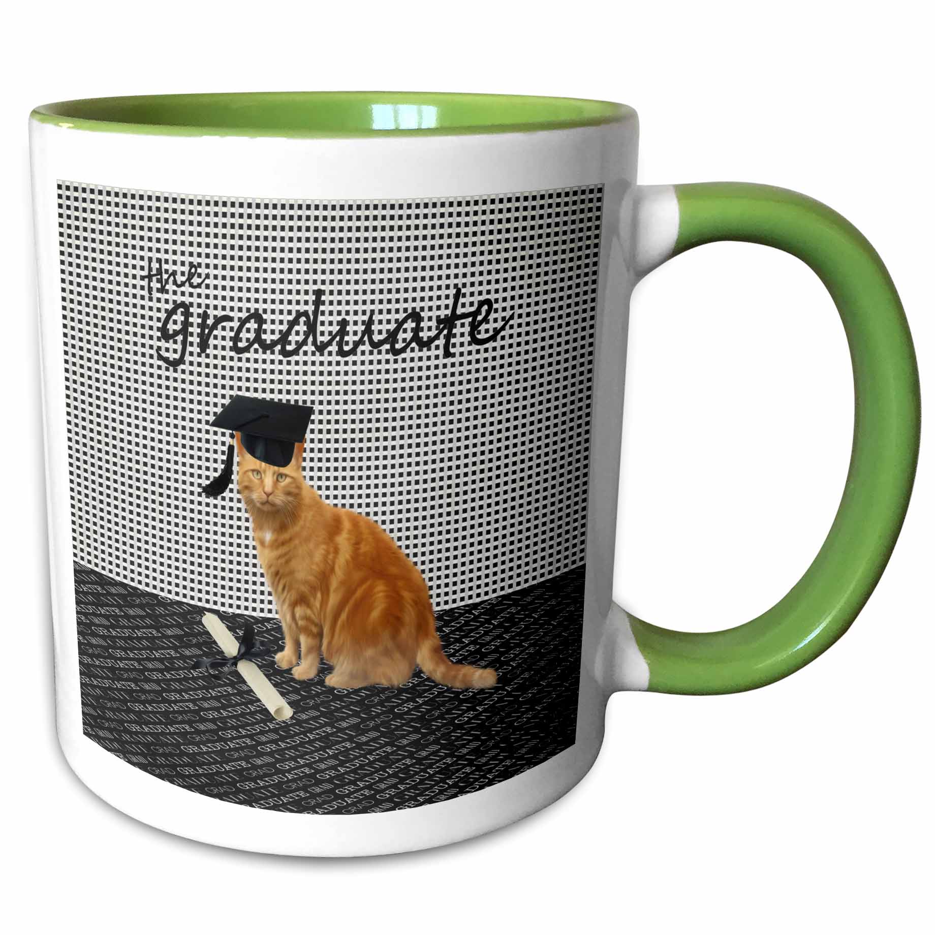 3drose, the Graduate Yellow Cat with Cap and Diploma on Graduation ...
