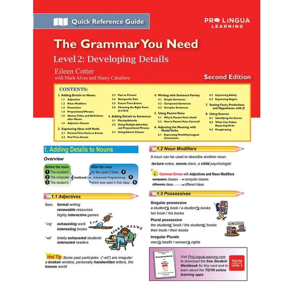 The Grammar You Need: Developing Details : The Grammar You Need, Level 2 (Edition 2) (Paperback)