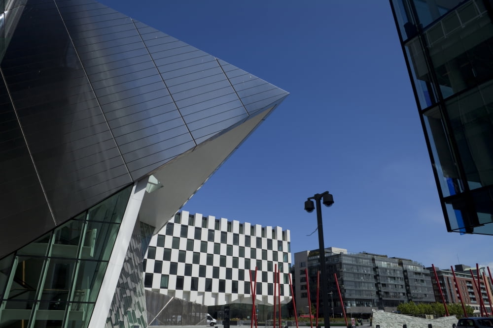The Grand Canal Theatre Grand Canal Square Dublin City Ireland Canvas Art - Panoramic Images (36 x 12)
