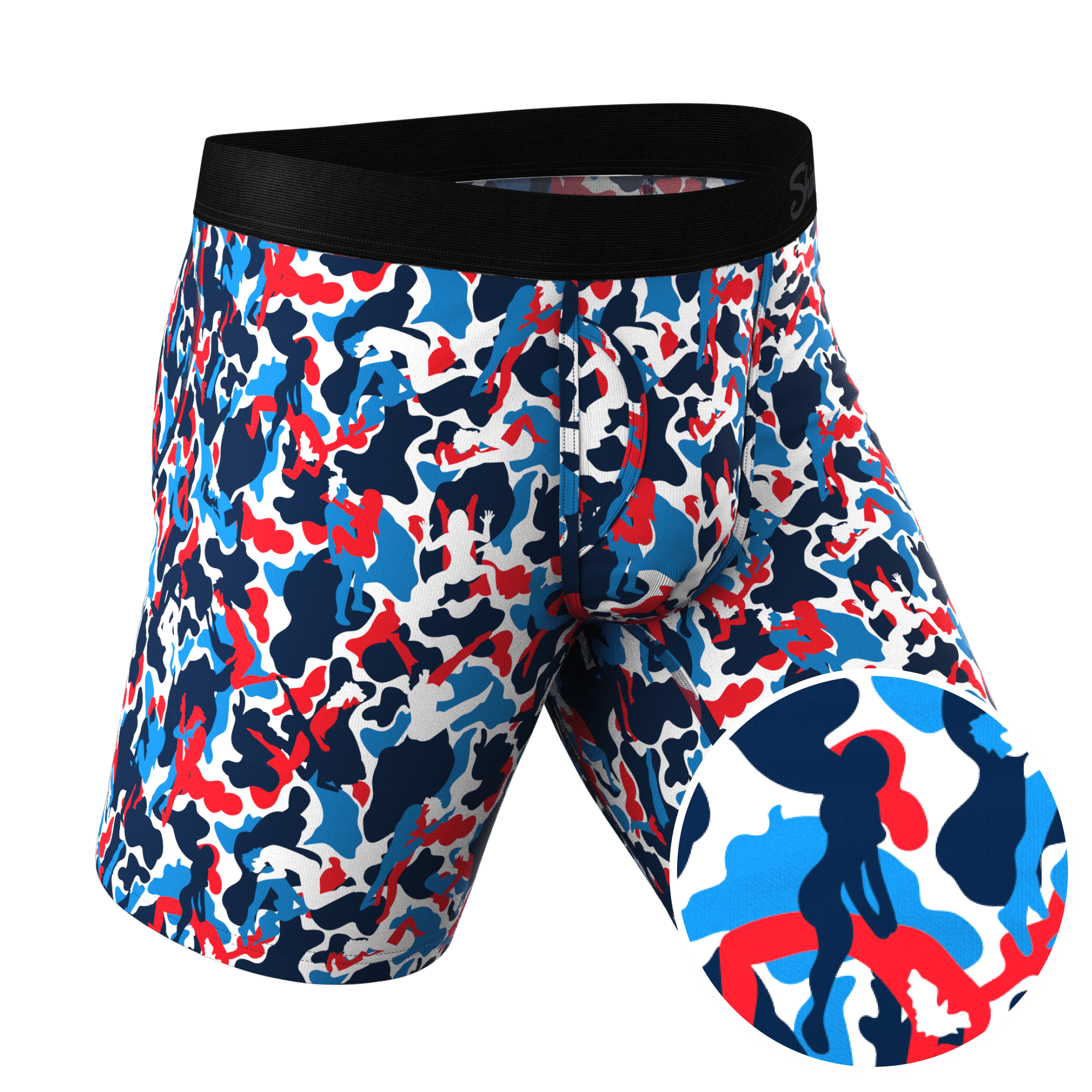 Men's Gym Shorts With Ball Hammock Pouch - 5" Running Shorts, Moisture-Wicking, Multiple Pockets, US Medium Blue - View #8