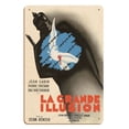 thumbnail image 1 of The Grand Illusion - Directed by Jean Renoir - Vintage French Film Movie Poster c.1937 - 8 x 12 inch Vintage Wood Art Sign, 1 of 4