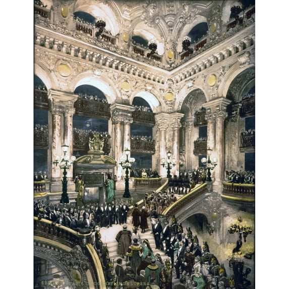 The Grand Staircase Of The Paris Opera House As The Notables Enter With An Honor Guard Its Inauguration In 1875. History