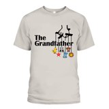 The Grandfather - Black font, multi color design, Front placement ...