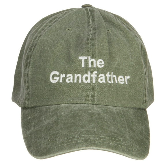 The Grandfather Embroidered Big Washed Cap - Olive XL-3XL