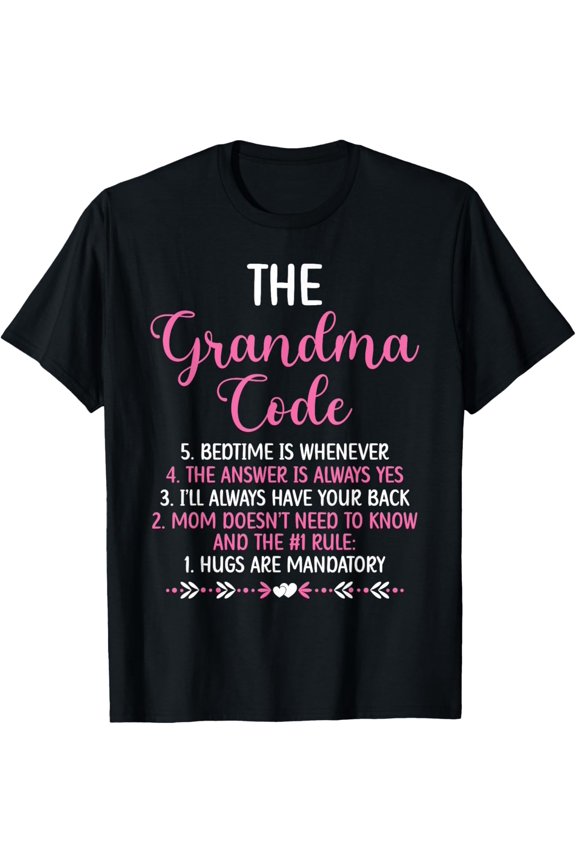 The Grandma Code Granny Grandmother Grandparent T-Shirt100% cotton short-sleeved shirt for both men and women