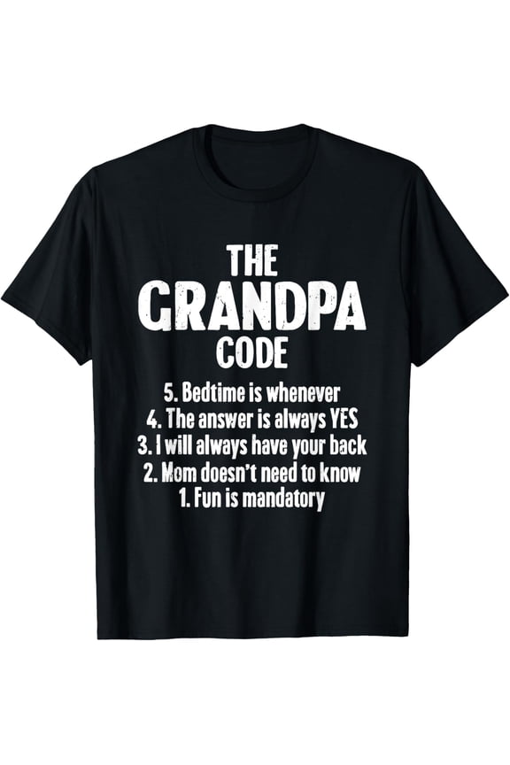 The Grandpa Code Cool Best Grandfather Mens Humor Joke T-Shirt