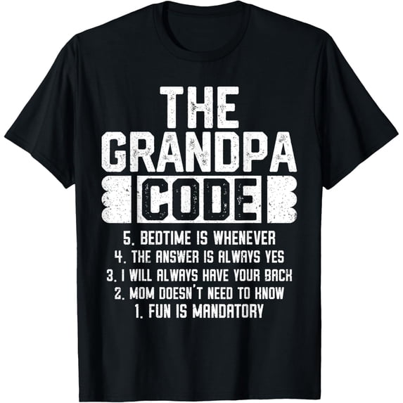 The Grandpa Code Cool Grandfather Joke T-Shirt