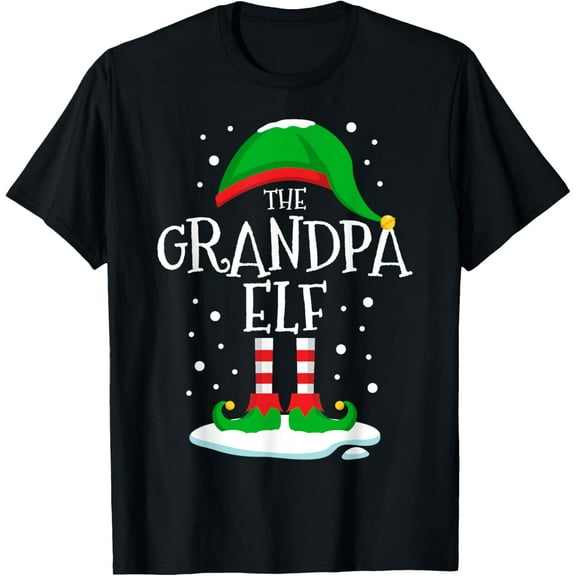 The Grandpa Elf Christmas Family Matching Xmas Group Funny T-Shirt