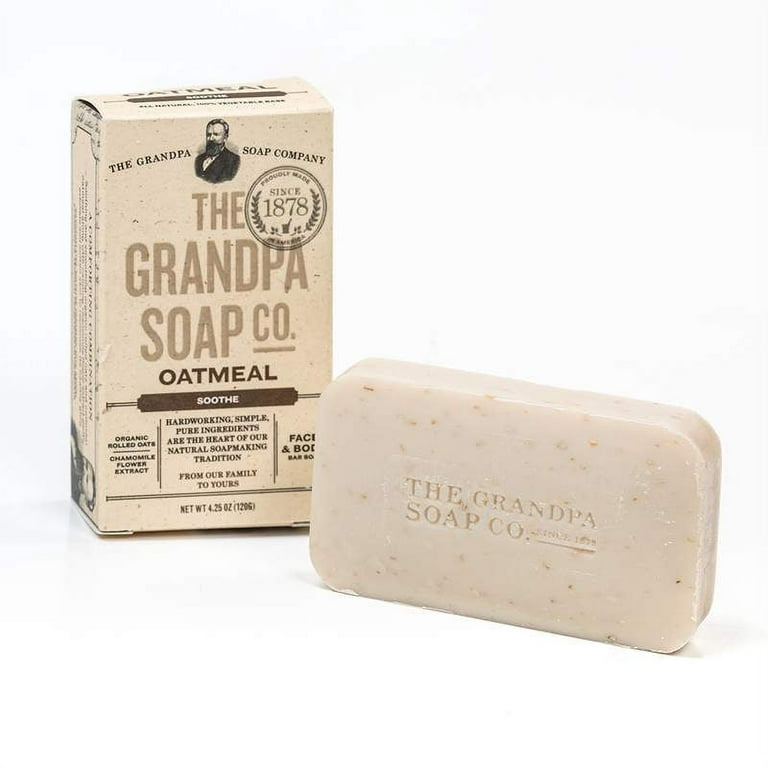 The Grandpa Soap Company Oatmeal Bar Soap, Soothe, 4.25 oz/120 g