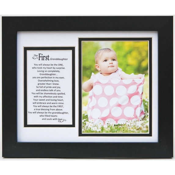 The Grandparent Gift Co. First Granddaughter Photo Frame with Poem