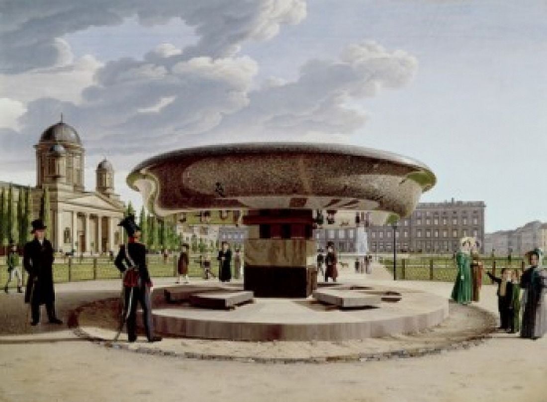 The Granite Dish in the Pleasure Garden by Johann Erdmann Hummel 1769-1852 Canvas Art - Johann Erdmann Hummel (18 x 24)
