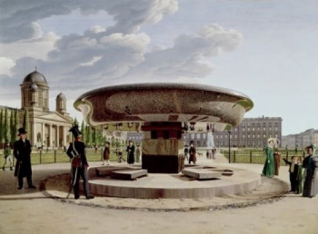 The Granite Dish in the Pleasure Garden by Johann Erdmann Hummel 1769-1852 Canvas Art - Johann Erdmann Hummel (24 x 36)