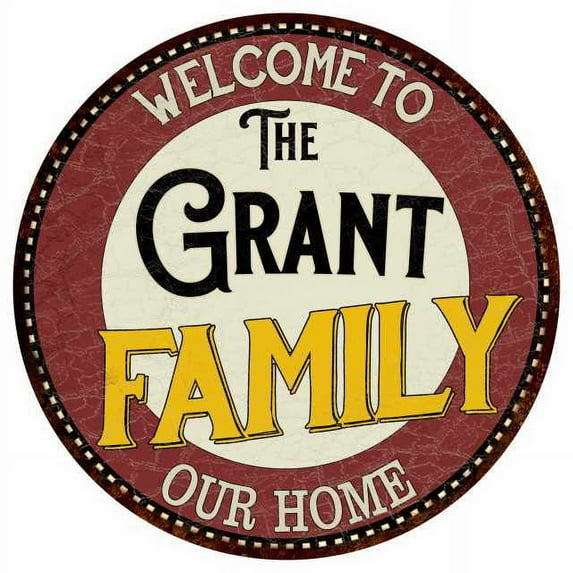 The Grant Family 12" Round Metal Sign Kitchen Game Room Décor 200120038193